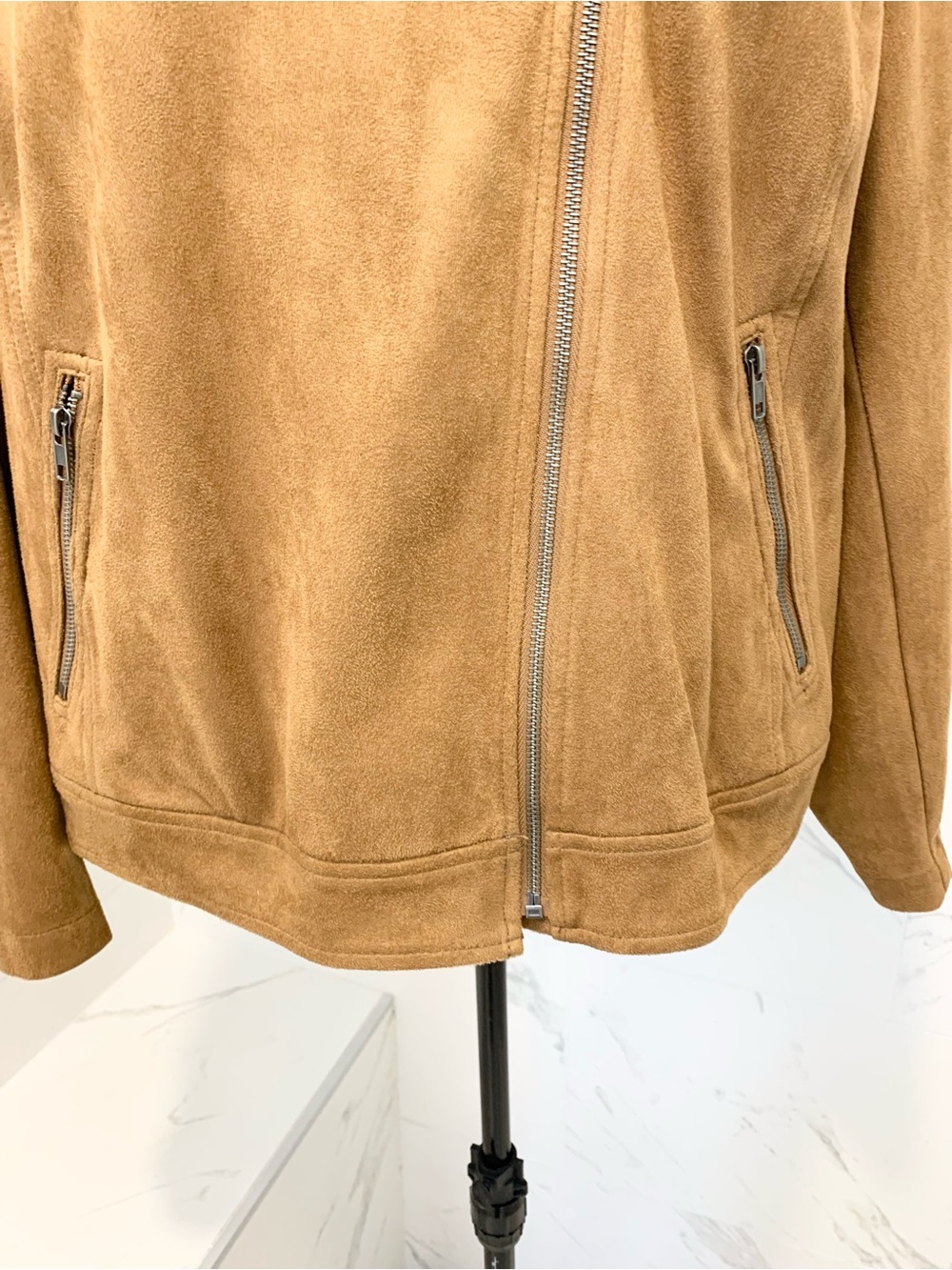 Style & Co. Plus-Size Suede Moto Jacket in Cognac 2X - Picture 6 of 16